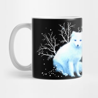 Winter Fox in Winter solstice with the Winter moon Mug